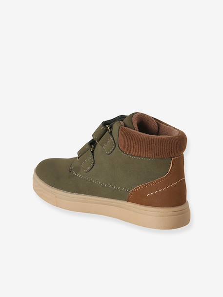 Boots enfant garçon à scratchs kaki+marine - vertbaudet enfant 