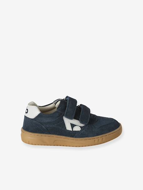 Baskets enfant garçon cuir à scratchs marine - vertbaudet enfant 