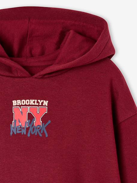 Sweat à capuche garçon marine+rouge chiné - vertbaudet enfant 