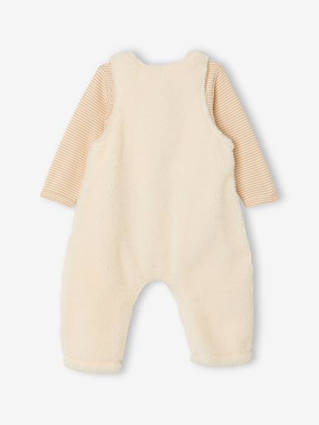 Set met tuinbroekje en body voor babyjongens vanille - vertbaudet enfant 