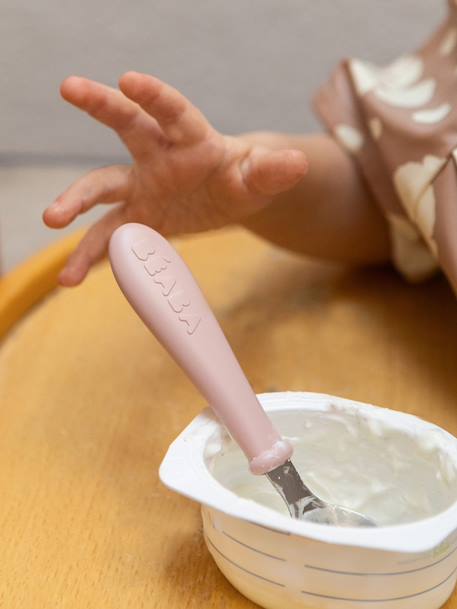 Set 3 couverts d'apprentissage inox rose+vert - vertbaudet enfant 