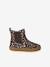 Chelsea boots met rits en elastiek van leer voor baby donkerbruin+goudgeel+marineblauw+oudroze - vertbaudet enfant 