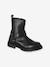 Meisjes leren boots met rits zwart - vertbaudet enfant 