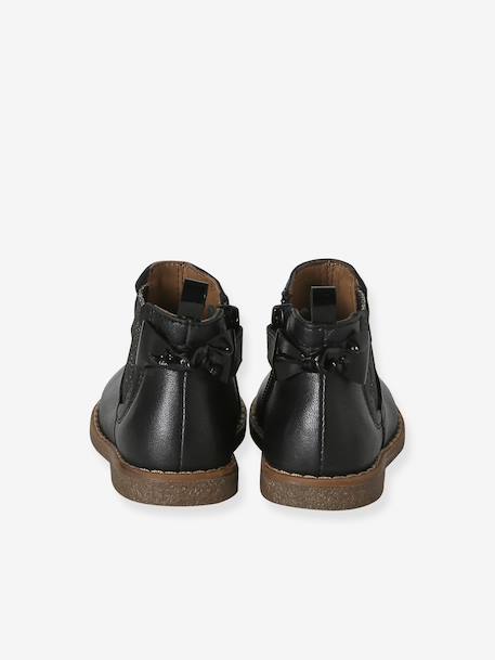Eerste stap schoenen baby boots leer bruin+goudgeel+zwart - vertbaudet enfant 
