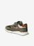 Jongens sneakers leer met klittenband kaki+marineblauw - vertbaudet enfant 