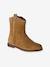 Meisjes leren boots met rits bruin - vertbaudet enfant 