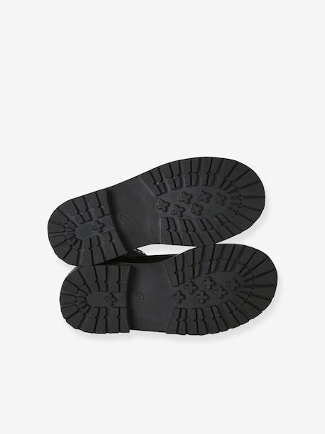 Leren boots meisje met rits zwart - vertbaudet enfant 