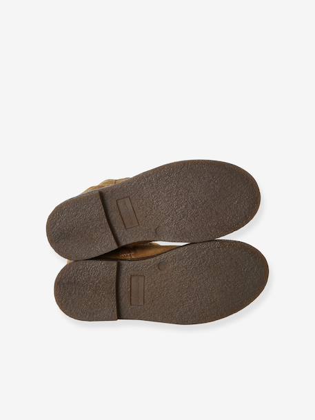 Meisjes leren boots met rits bruin - vertbaudet enfant 