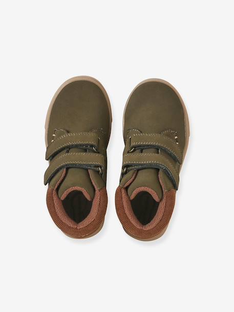 Jongensboots met straps kaki+marineblauw - vertbaudet enfant 