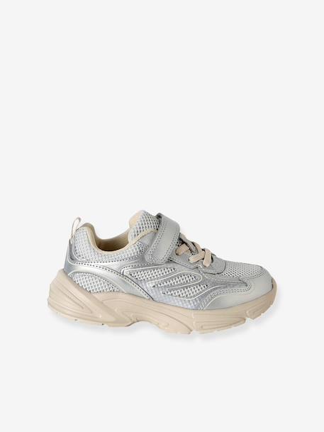 Meisjes sneakers met klittenbandsluiting zilver - vertbaudet enfant 
