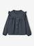 Chemise manches longues fille bleu ardoise+rose poudré+vanille - vertbaudet enfant 