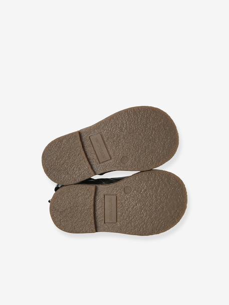 Boots bébé fille cuir zippées jaune d'or+marron+noir - vertbaudet enfant 
