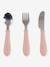 Set 3 couverts d'apprentissage inox rose+vert - vertbaudet enfant 