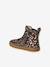 Chelsea boots met rits en elastiek van leer voor baby donkerbruin+goudgeel+marineblauw+oudroze - vertbaudet enfant 