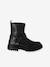 Meisjes leren boots met rits zwart - vertbaudet enfant 