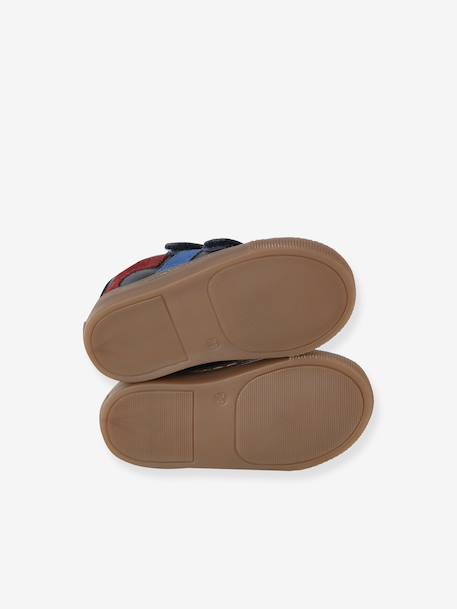 Baskets bébé garçon cuir à scratchs écru+lot blanc+marine - vertbaudet enfant 