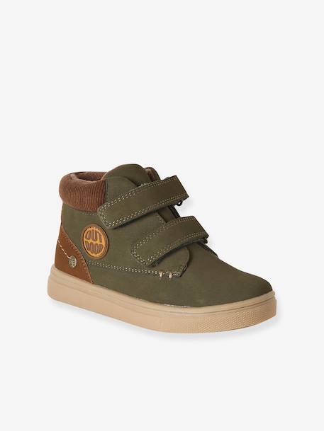 Jongensboots met straps kaki+marineblauw - vertbaudet enfant 
