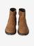 Meisjes leren boots met rits bruin - vertbaudet enfant 