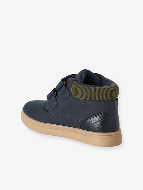 Boots enfant garçon à scratchs kaki+marine - vertbaudet enfant 