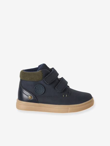 Boots enfant garçon à scratchs kaki+marine - vertbaudet enfant 