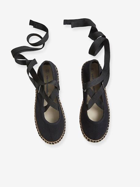 Ballerines espadrilles fille en toile NOIR - vertbaudet enfant 