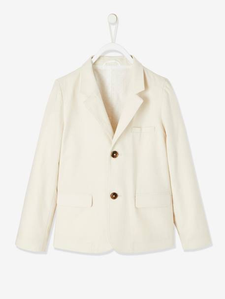 Veste garçon cérémonie en coton/lin beige+beige clair+bleu+marine foncé - vertbaudet enfant 