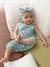 Combinaison bébé naissance en gaze de coton beige+écru+tilleul imprimé - vertbaudet enfant 