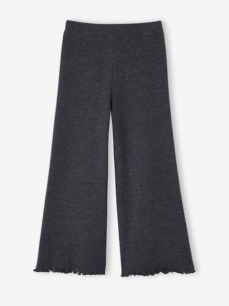 Legging large fille gris chiné+taupe - vertbaudet enfant 