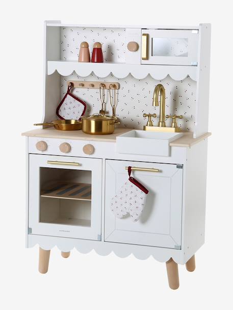 Cuisine feston avec accessoires en bois FSC® blanc - vertbaudet enfant 