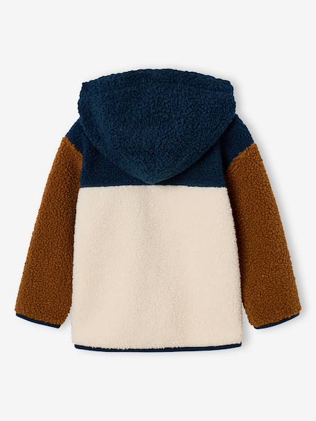 Gilet zippé à capuche garçon bleu moyen+vert sapin - vertbaudet enfant 