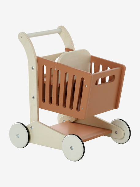 Houten boodschappenwagentje karamel+wit - vertbaudet enfant 
