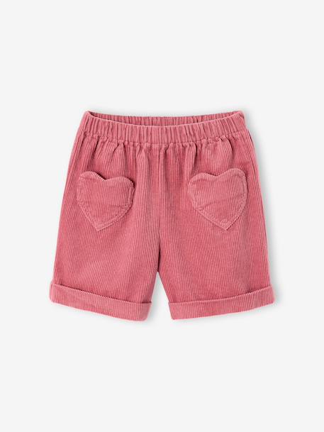 Fille-Short-Short en velours poches coeur fille facile à enfiler