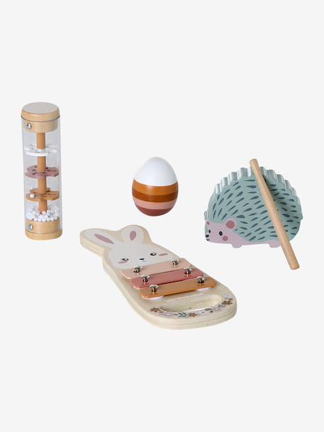 Set d'éveil musical en bois FSC® bois+rose - vertbaudet enfant 