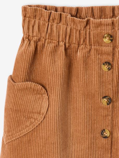 Jupe en velours poches coeur fille anthracite+bleu canard+camel+mauve - vertbaudet enfant 