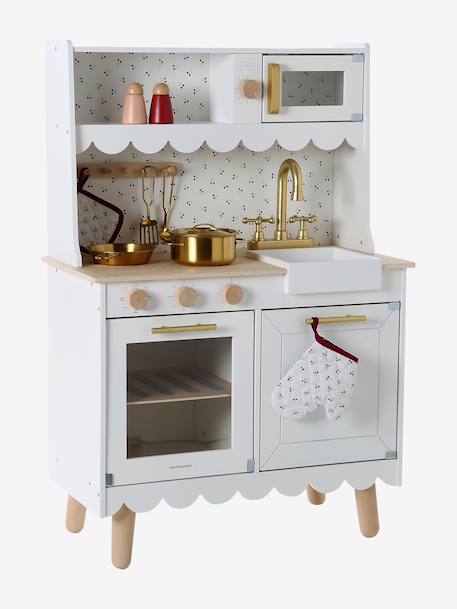 Cuisine feston avec accessoires en bois FSC® blanc - vertbaudet enfant 