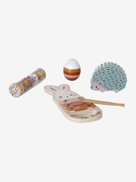 Set d'éveil musical en bois FSC® bois+rose - vertbaudet enfant 