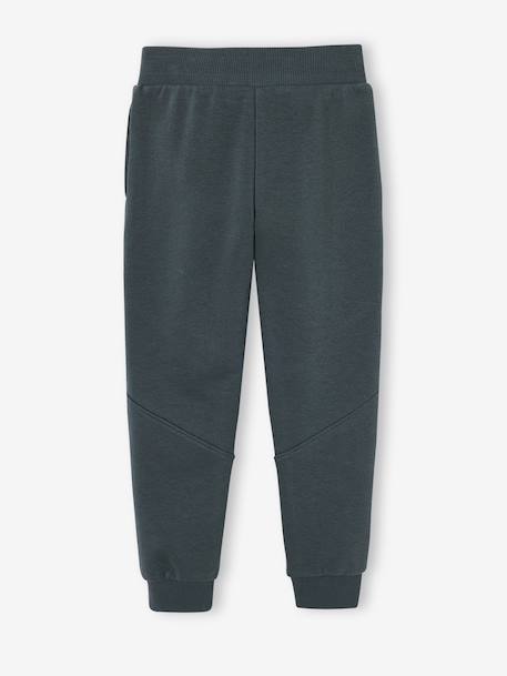 Pantalon jogging 'Athletic' garçon en molleton anthracite+chocolat+lichen - vertbaudet enfant 