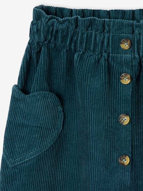 Jupe en velours poches coeur fille anthracite+bleu canard+camel+mauve - vertbaudet enfant 