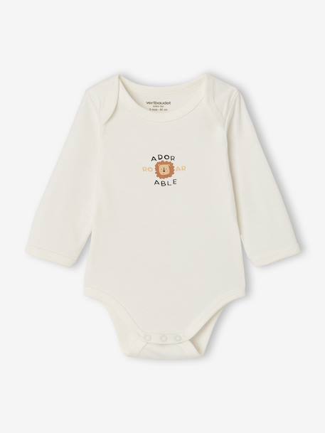 Lot de 3 bodies manches longues bébé noisette - vertbaudet enfant 