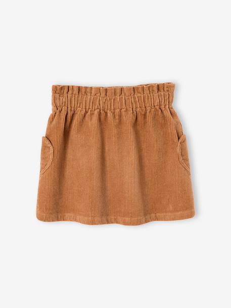 Jupe en velours poches coeur fille anthracite+bleu canard+camel+mauve - vertbaudet enfant 