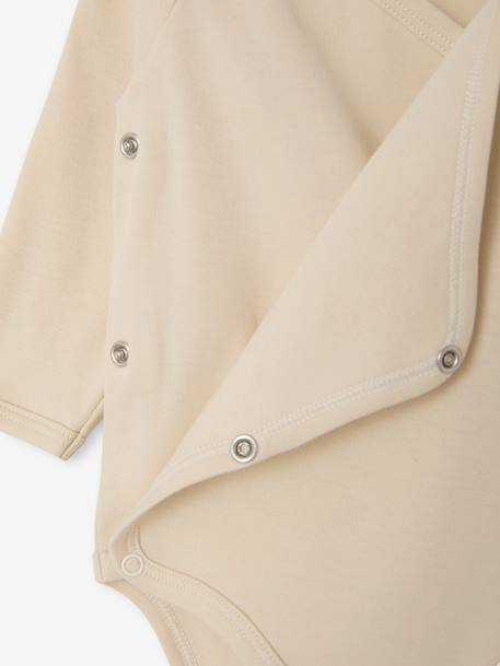 Lot de 5 bodies naissance manches longues beige chiné - vertbaudet enfant 