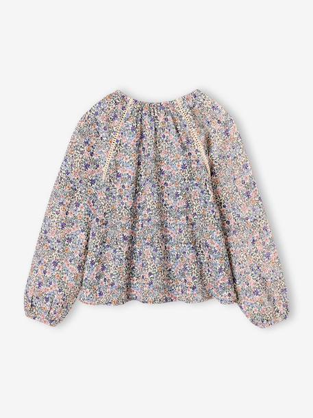 Meisjesblouse met lange mouwen ecru - vertbaudet enfant 
