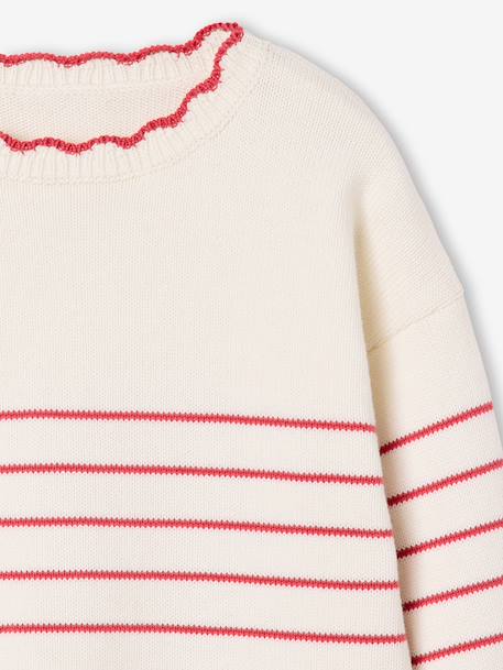 Pull fille manches longues framboise+marine+rose - vertbaudet enfant 