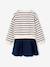 Robe fille 2 en 1 molleton et gaze de coton anthracite+marine+rouge - vertbaudet enfant 