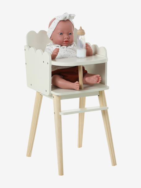 Hoge kinderstoel voor poppen van FSCÂ®-hout wit - vertbaudet enfant 