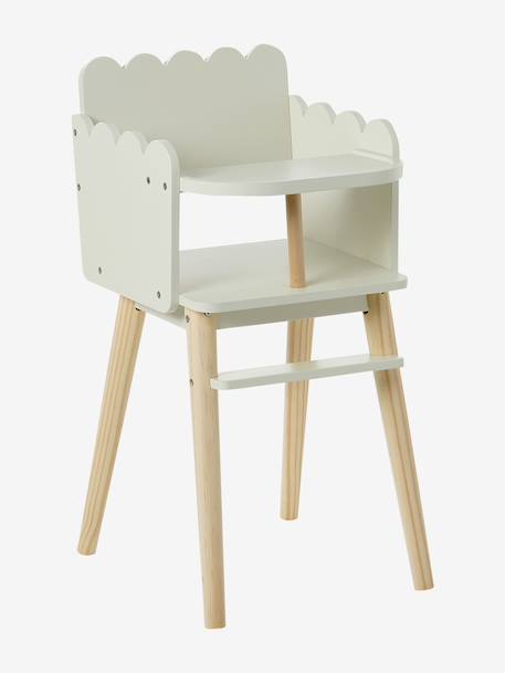 Chaise haute poupon feston en bois FSC® blanc - vertbaudet enfant 