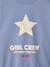 Sweat fille col rond manches longues bleu chambray+gris chiné - vertbaudet enfant 