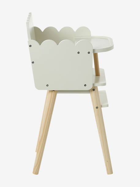 Hoge kinderstoel voor poppen van FSCÂ®-hout wit - vertbaudet enfant 