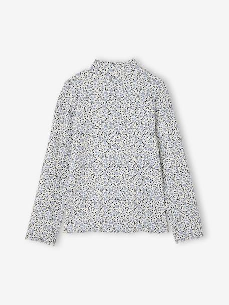 Meisjesshirt met opstaande kraag ecru+groen - vertbaudet enfant 