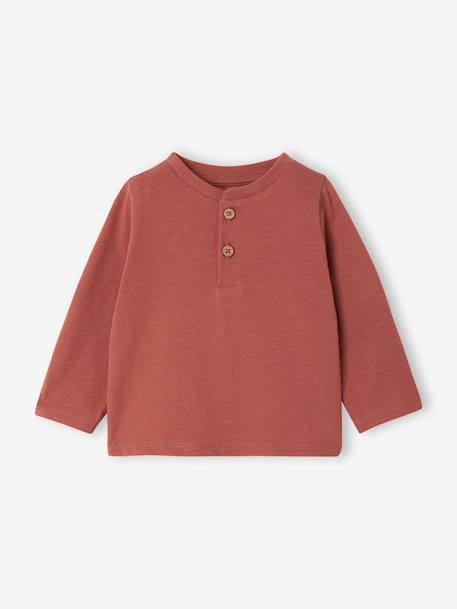 Lot de 3 tee-shirts bébé noix de pécan+terracotta - vertbaudet enfant 
